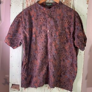 Men's Red Patterned Shirt